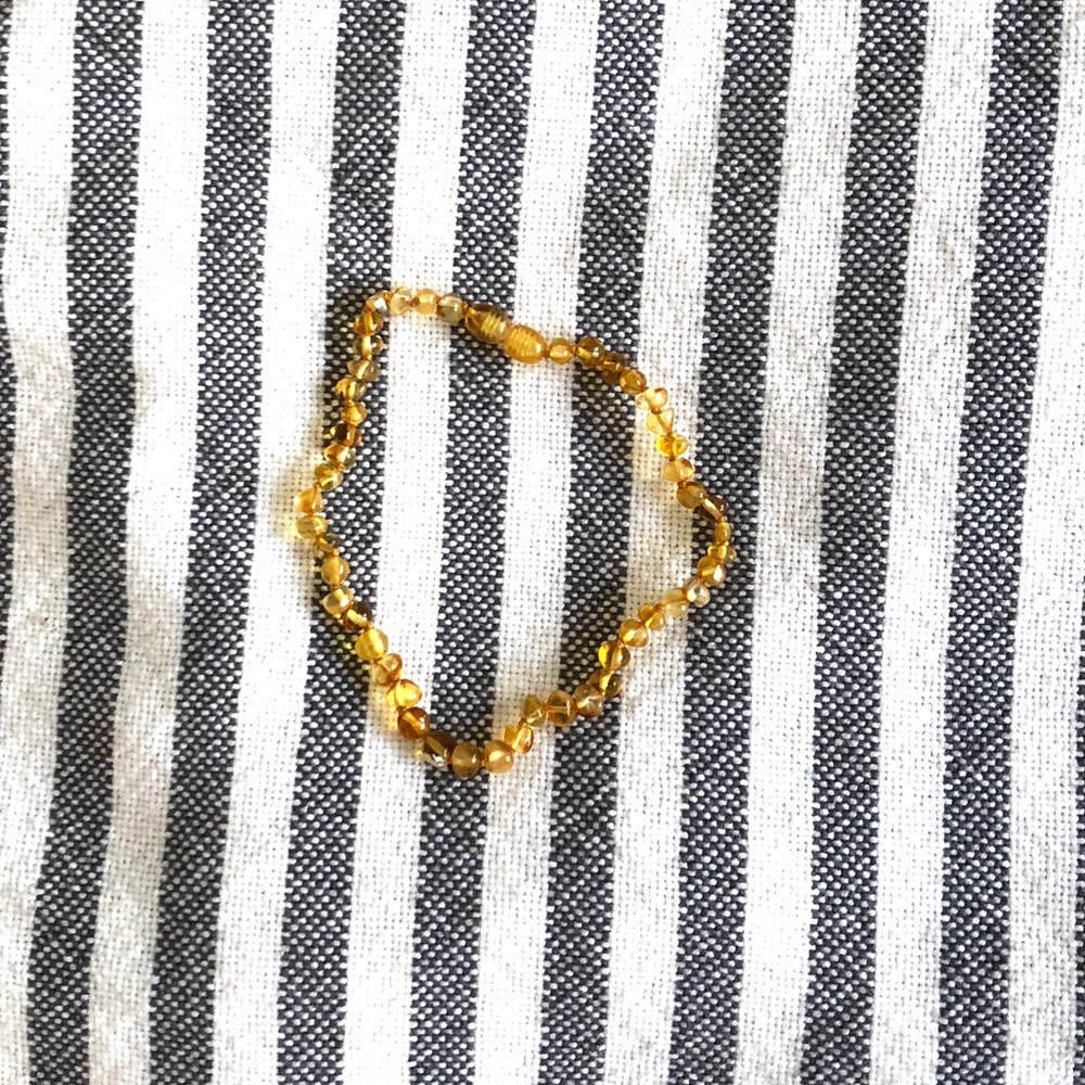 Amber baby teething necklace